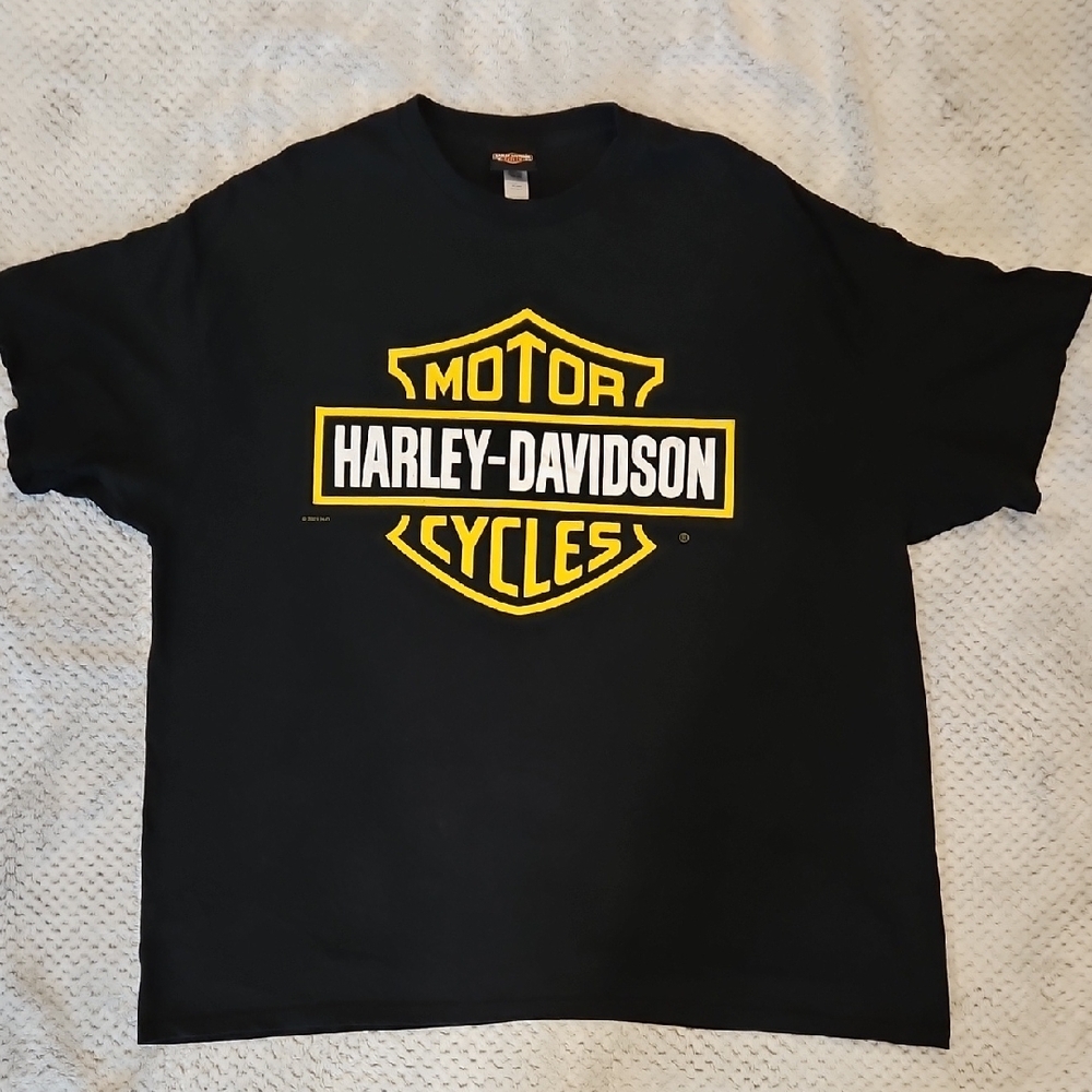 Harley-Davidson Black and Yellow Short Sleeve Tee